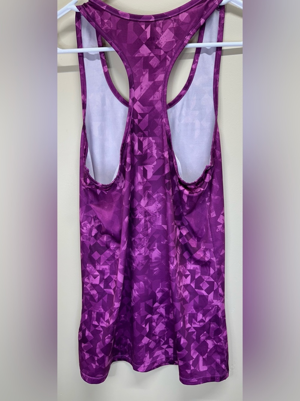 Reebok XS Purple Geometric Racerback Athletic Tank • Workout Running Top - Picture 2 of 3